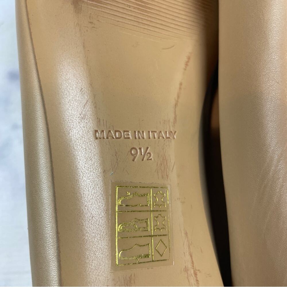 Everlane Tan 90’s Square Toe Italian Leather Flats Capsule Wardrobe Sz 9.5 - Picture 10 of 10